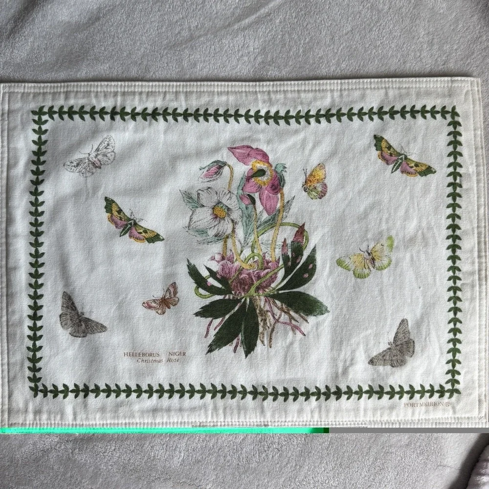 Portmeirion Botanic Garden Helleborus Niger Christmas Rose Placemats Set 4 12x18